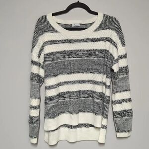 NY Threads Black and White Striped Sweater